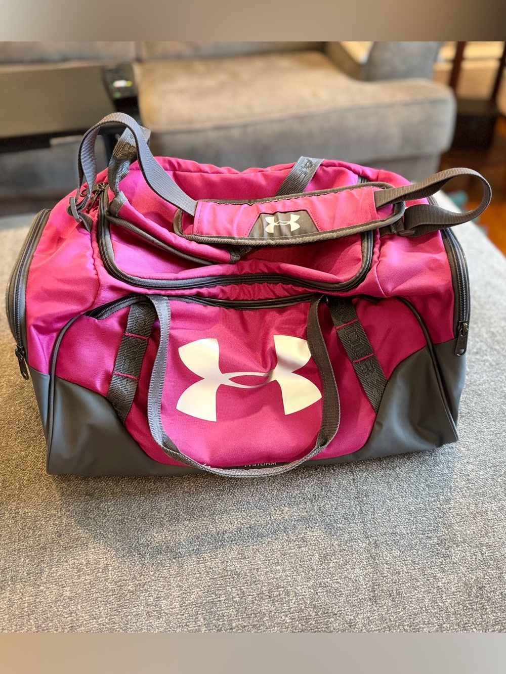 Under Armour Pink and Gray Women's Travel Duffel